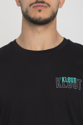  Camiseta Klout Graphic Negro y Azul Turquesa