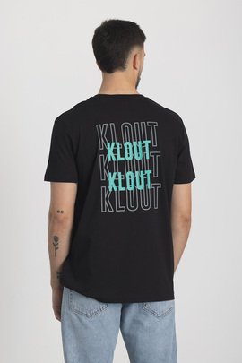  Camiseta Klout Graphic Negro y Azul Turquesa