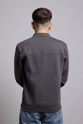  SUDADERA MID ZIP GRIS ANTRACITA